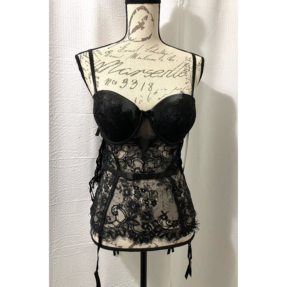 Eyelash Lace Bustier and Panty Set